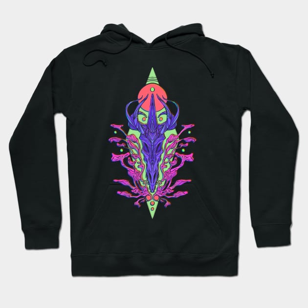 Psychodelic dragon skull Hoodie by iisjah